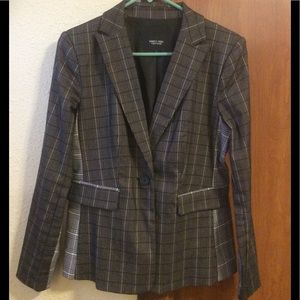 Simply Vera Plaid One Button Jacket